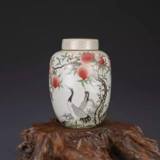 Estate China Antique Qing Dynasty Famille Rose Porcelain Peach Pot
