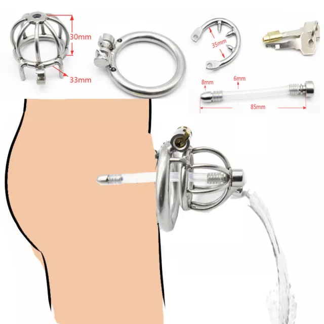 Edelstahl Chastity Cage Keuschheitskäfig Peniskäfig Mit Penisstecker Bondage SM