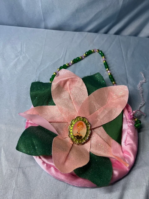 Disney Girls Pink Green Lightweight Top Beaded Handle Sling Bag