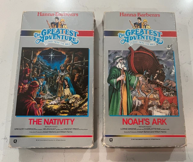 LOT OF 2 HannaBarbera's The Greatest Adventure BibleVHS The Nativity