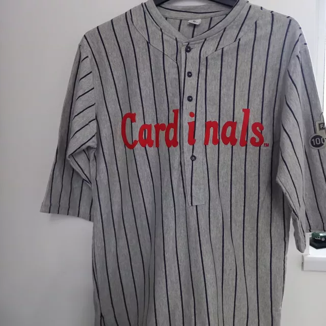 St Louis Cardinals Jersey Shirt Baseball Pinstriped 100 Years Throwback Sz XL