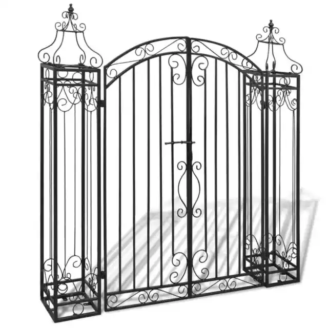 Garden Gate Ornamental Fence Gate with Bolt Hinge Trellis Wrought Iron vidaXL vi