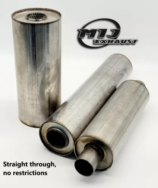 Exhaust Muffler Silencer Free Flowing High Performance Resonator Stainless Steel