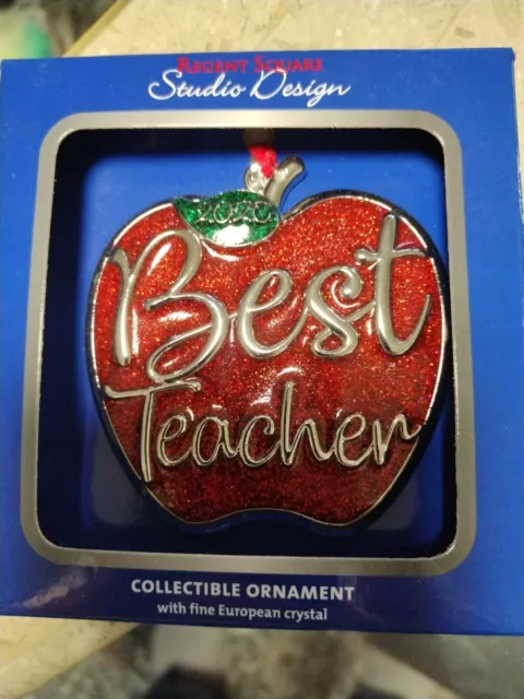 Regent Square Studio Design 2020 Best Teacher Collectible Ornament With Crystal