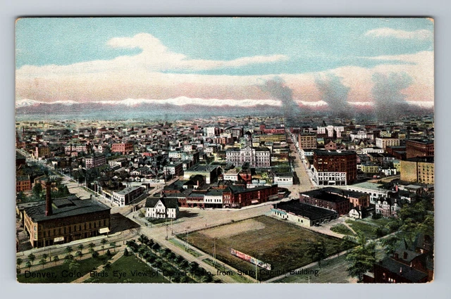 Denver CO- Colorado, Aerial View From Capitol Building, Vintage Postcard