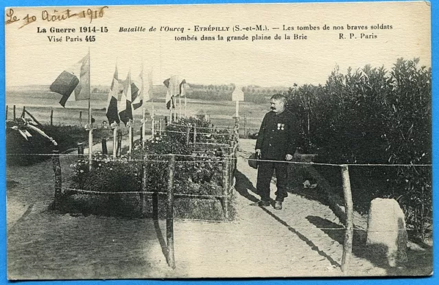 CPA: Etrepilly - The Graves of Our Brave Soldiers / War 14-18 / 1916