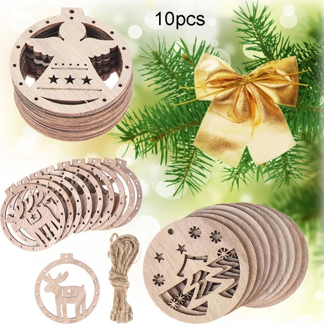 Snowman Santa Claus Christmas Tree Decoration Xmas Hanging Wooden Ornaments