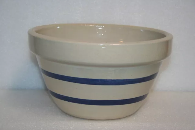 Robinson Ransbottom Co RRP Roseville Oh Pottery 9" Blue Band Mixing Bowl Nesting