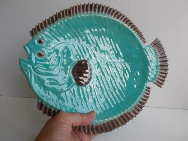 6 x 1920's BAVENT Made in France Majolica Plates Sole Fish very unique RARE