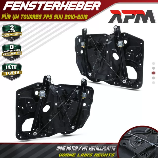 2x Alzacristalli Con Piastra Base Anteriore Sinistro Destro per VW Touareg 7P5