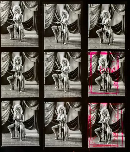 Nude Female Model Original Vintage 1980s Negative Proof Contact Sheet Photo 1.47