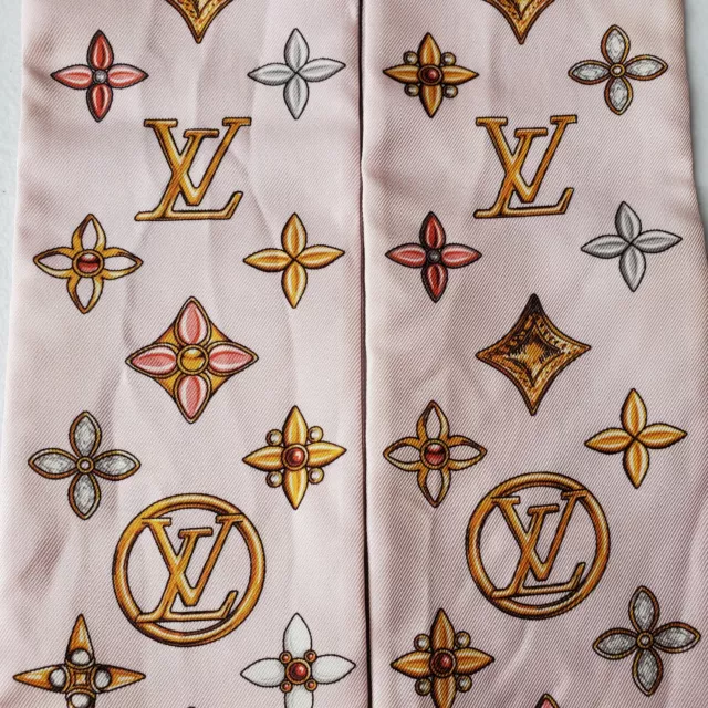 Authentic LOUIS VUITTON Silk Bandeau Scarf Twilly