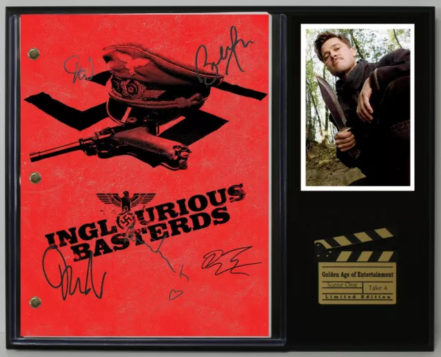 Inglorious Bastards Reproduction Signed Movie Script Wood Plaque Display