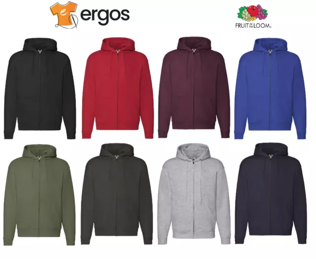 FRUIT OF THE LOOM Felpa Manica Lunga con Zip Intera e Cappuccio Premium Jacket