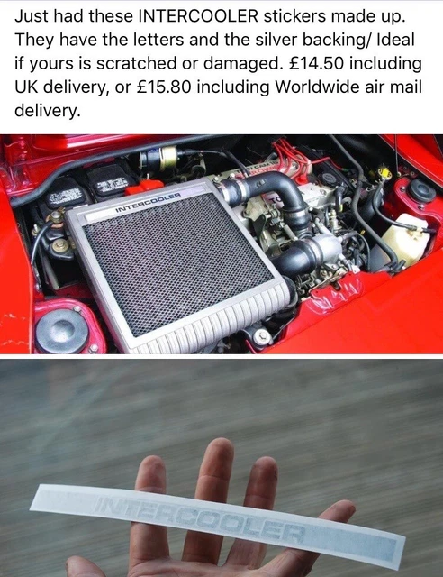 TOYOTA MR2 MK1 INTERCOOLER Sticker Decal Supercharger AW11 4AGZE ...
