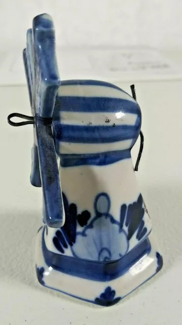 Hand-Painted Windmill 2.5"x4" Blue White Porcelain Home Room Decorative Figurine 2