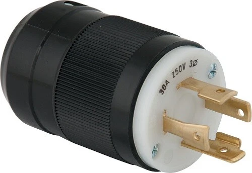 Marinco 3015P 30 Amp, 250 Volt, 3 Phase, Plug, Locking