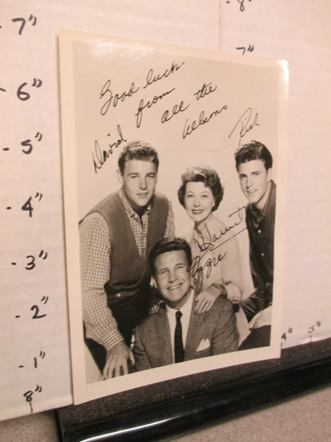 Ozzie and Harriet Nelson ABC TV show fan club photo 1950s B&W family Ricky