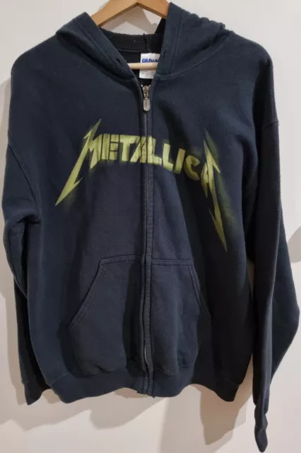 Official Gildan 2010 Metallica Jacket Full Zip Hoodie Medium | Black
