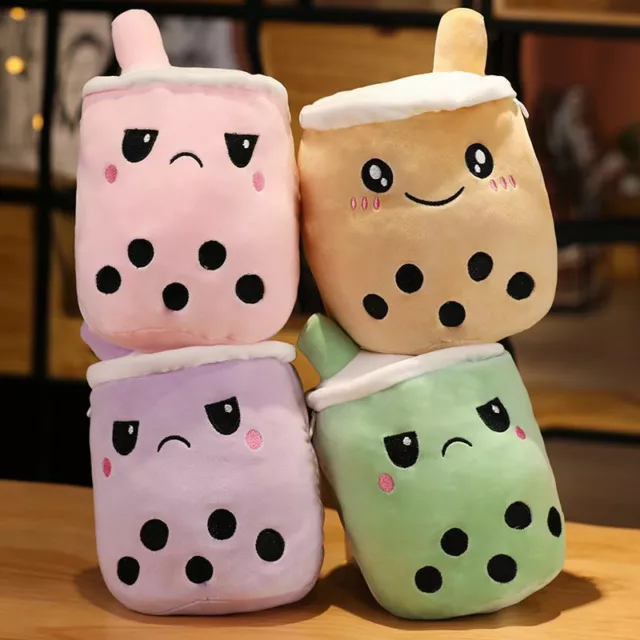Reversible Secret Pouch Boba Plushie Bubble Tea Milk Plush Doll Stuffed Toy Gift