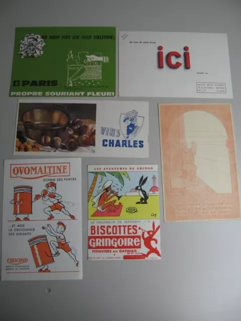 *Lot 6 BUVARDS publicitaires collection différents, 2 photos