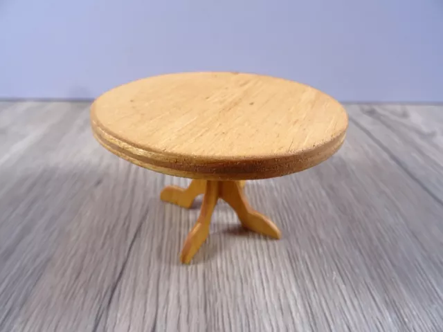  Puppenmöbel Puppenstube runder Esszimmertisch Holz wie abgebildet top (7276)