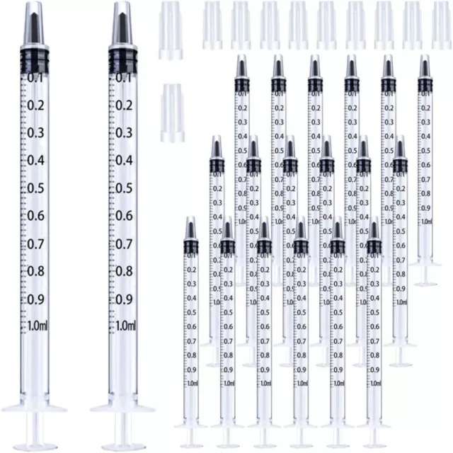 20 Pack Plastic Liquid Measuring Syringe with Cap Plastic Syringe   Oil