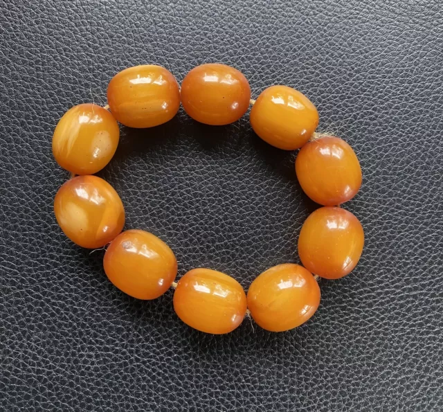 Altes Bakelit Schmuck Oliven für Armband kein Bernstein Butterscotch