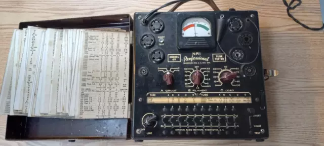 Vintage NRI Professional MODEL 69 Tube Tester w/ Charts