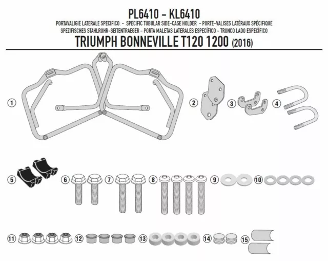 PL6410 GIVI Portaequipaje Lateral Monokey para Triumph Bonneville T100 2021 2022 2