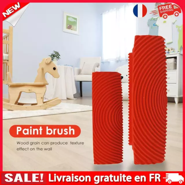 fr 2pcs Household Wall Decorative Paint Roller Brush Wall Texture Art Painting T