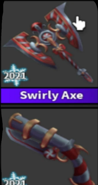 MM2 GODLY 2 swirly gun and swirly axe super rare EUR 95,00 - PicClick FR