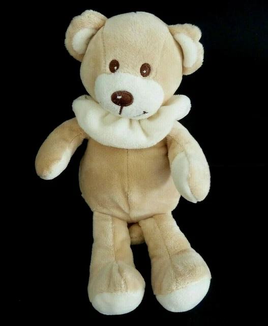 *. DOUDOU PELUCHE MUSICAL BAMBIA OURS  écru beige col blanc 25cms  ETAT NEUF*