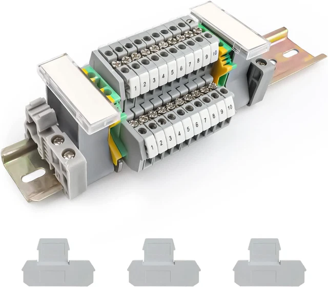 Kit Morsettiera Su Guida DIN 80A - Con 2 Connettori E Guida C45 Per Quadri Elettrici - Foto 4