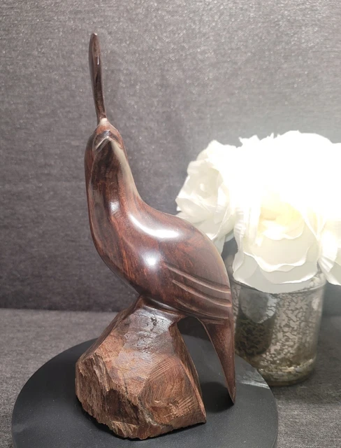 Vtg MCM Gorgeous Ironwood Quail Sculpture • Statue • Figure Carved •  7"