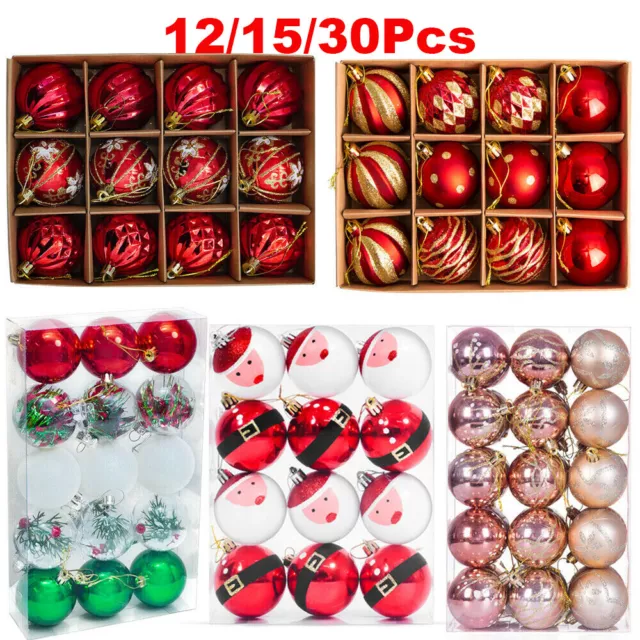 30PCS Mixed Christmas Balls Baubles Xmas Tree Ornament Christmas Home Decoration