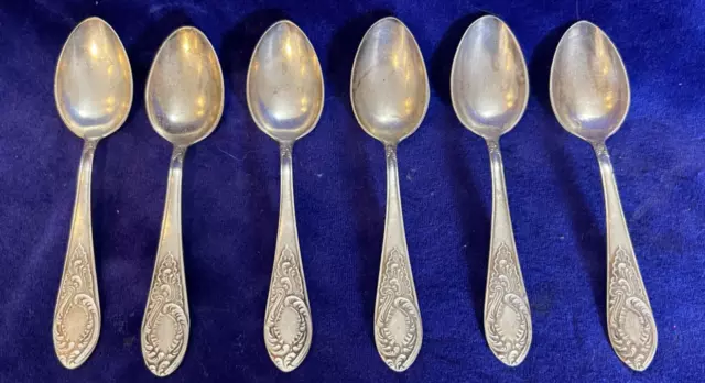 Vintage USSR Russian Melchior Silver Plate European Tea Spoons 6PCS