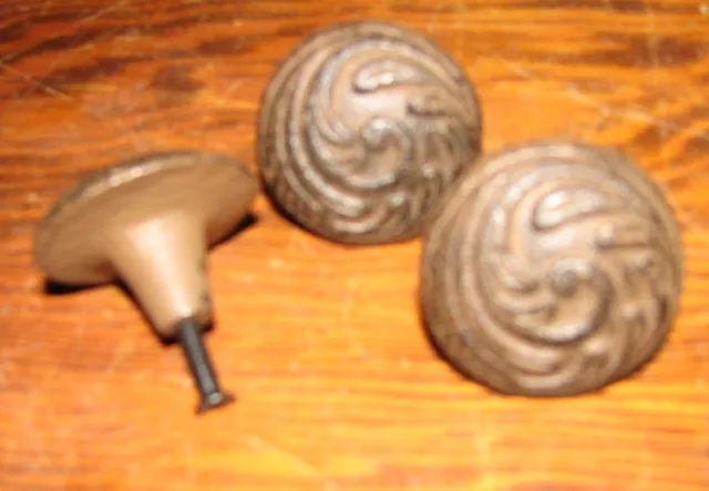 12 Cast Iron Antique Victorian Style ROUND Drawer Pull, Barn Handle Door Handles