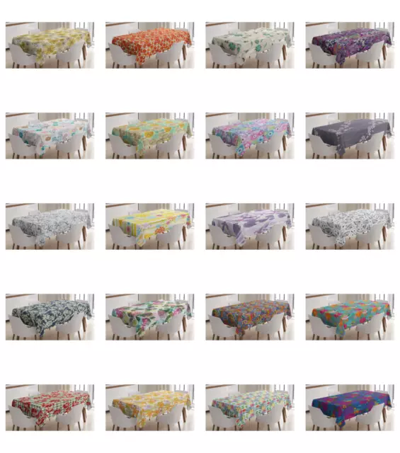 Ambesonne Soft Floral Tablecloth Table Cover for Dining Room Kitchen