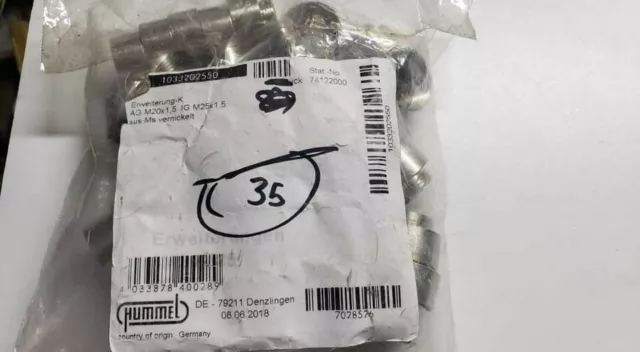 Bag of 35 NEW Hummel 1033202550 Enlargement/reducing ring