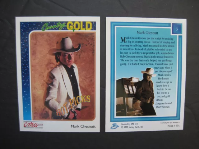 COUNTRY GOLD Base Cards Your Pick Singers #1-100 Complete your Set 1992 Sterling