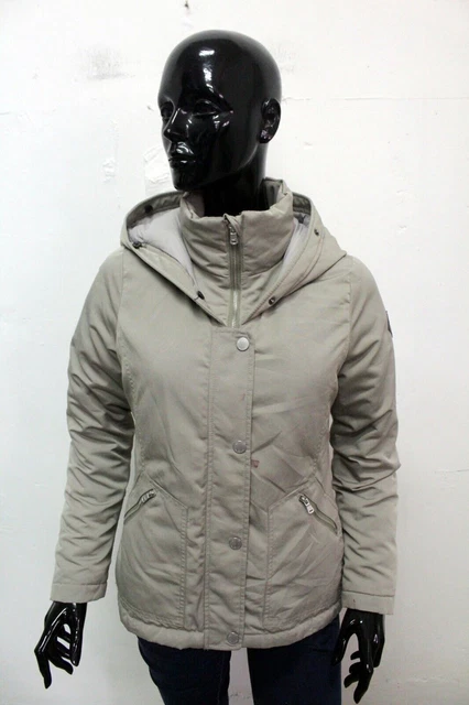 Hollister femme X petite veste à capuche tout temps parka marine manteau  doublé