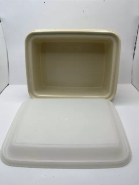 Vintage Tupperware Ice Cream Keeper Freeze N Save Container with Lid Almond 1254