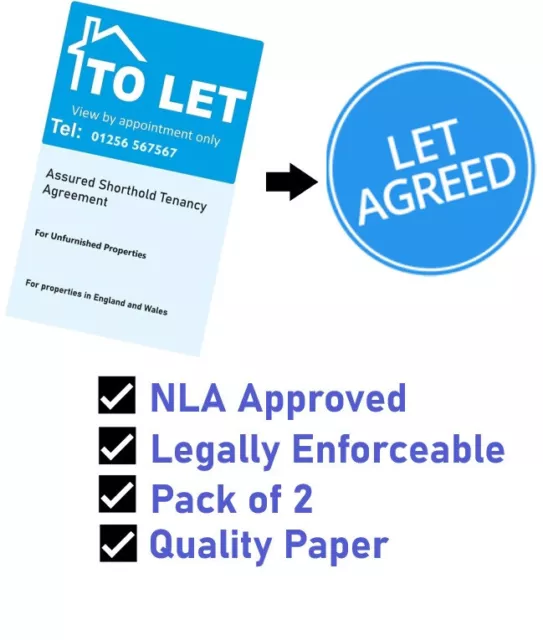 Tenancy Agreement - Unfurnished Properties | 2 Copies | NLA | Same Day Dispatch