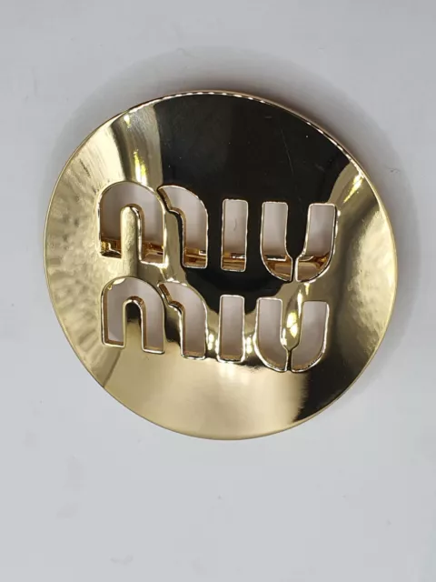 Miu Miu Gold Tone Logo Circle Hairclip