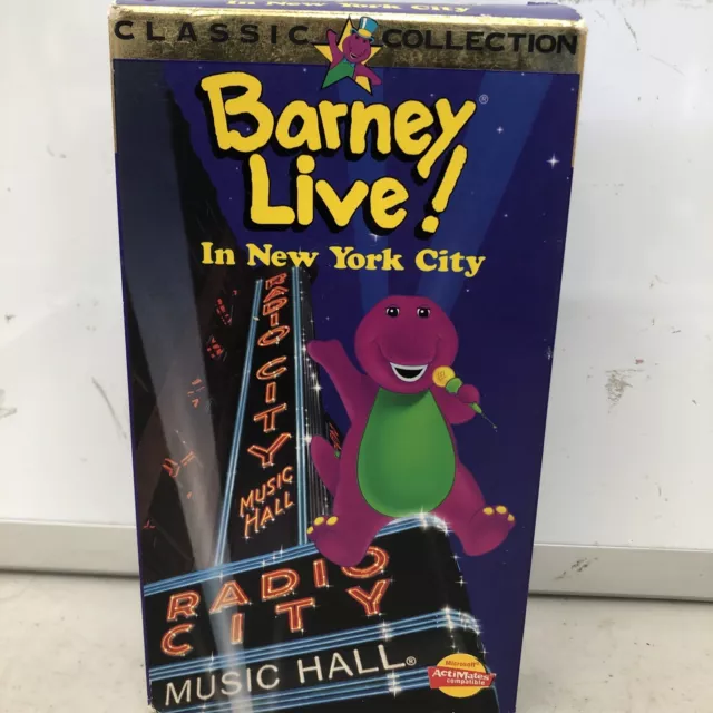 BARNEY LIVE IN New York City VHS Video Tape Sing Along Songs Classic ...
