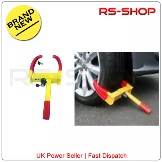 Wheel Clamp Lock for Car Van Caravan Trailer 7 to 11" Tires Heavy Duty Clamp