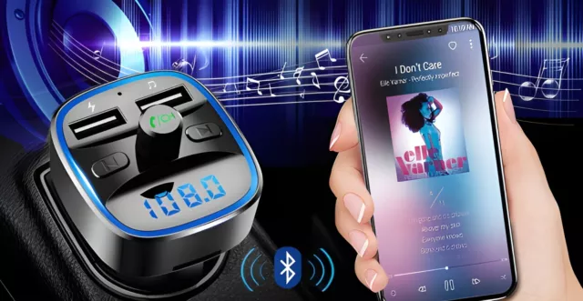 Transmetteur FM sans fil Bluetooth 5.0 Adaptateur MP3 Kit voiture Chargeur USB