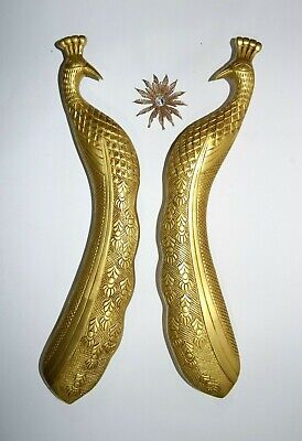 Brass Peafowl Door Pulls Victorian Style 18.5'' Inches Large Peacock Handle HK88 2