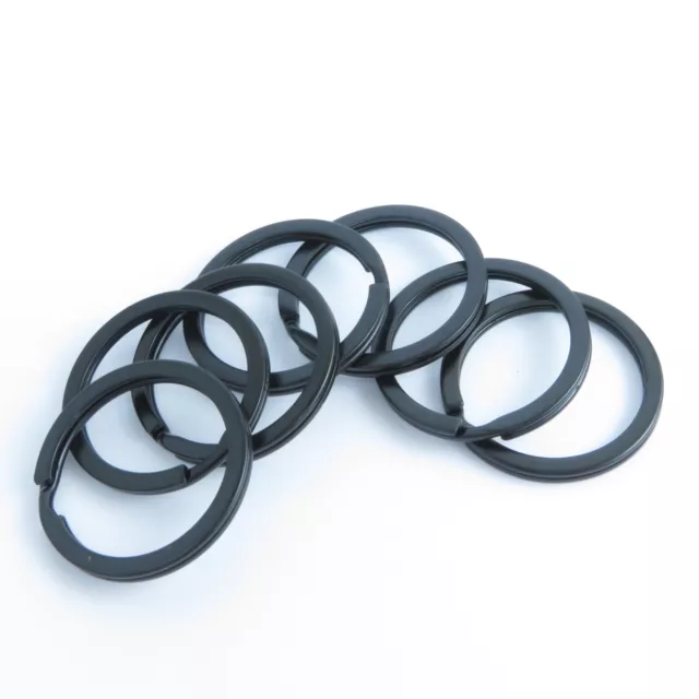 25 mm Matte Black Split Rings Steel Flat Metal Keyring Key Chain Hardware O Ring